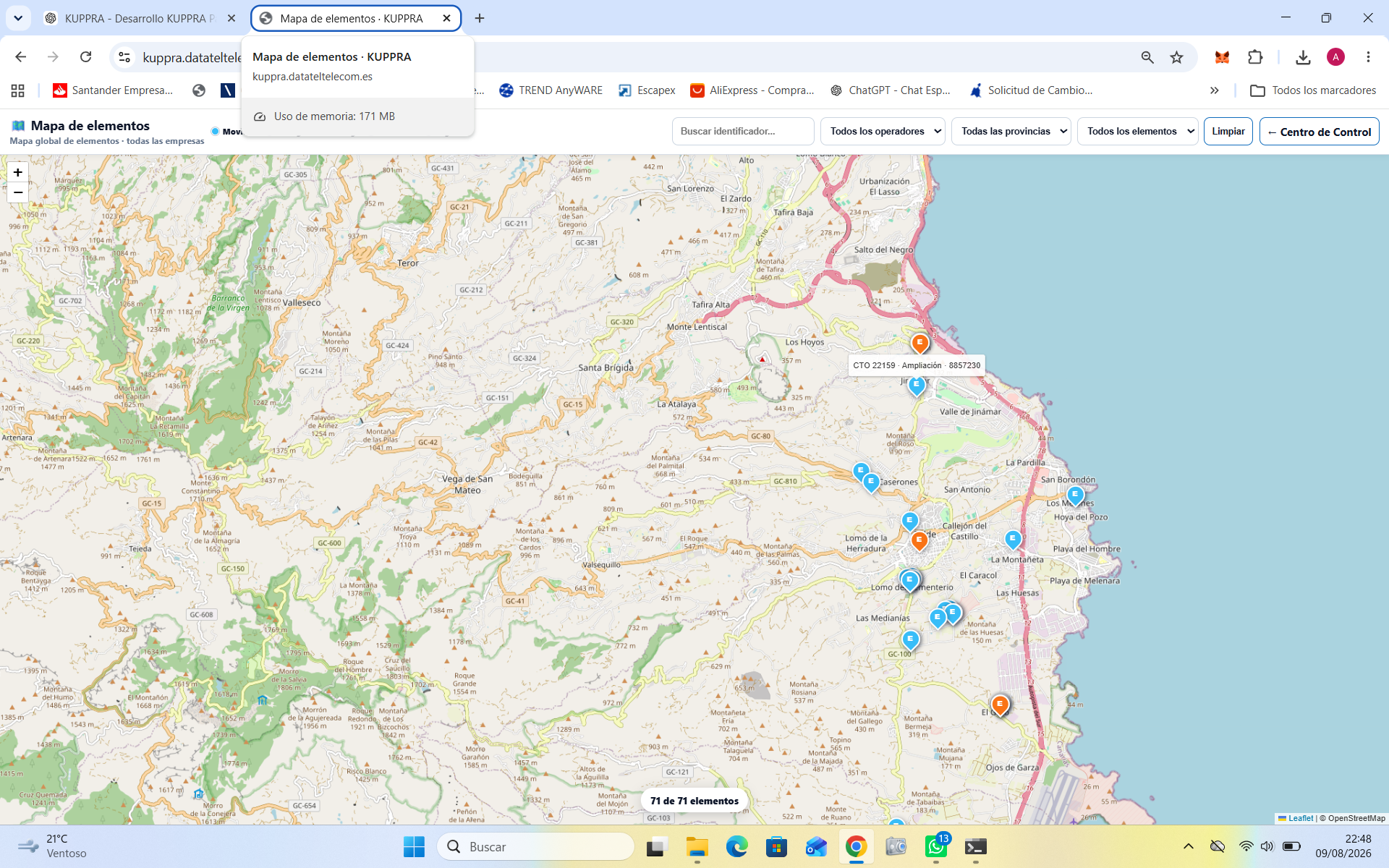 Mapa geolocalizado de GEOPEXIA